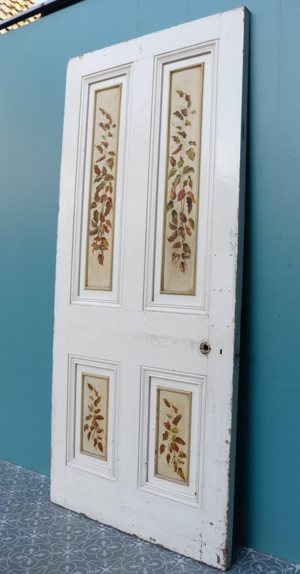 English Hand-painted 4-Panel Victorian Internal Door For Sale
