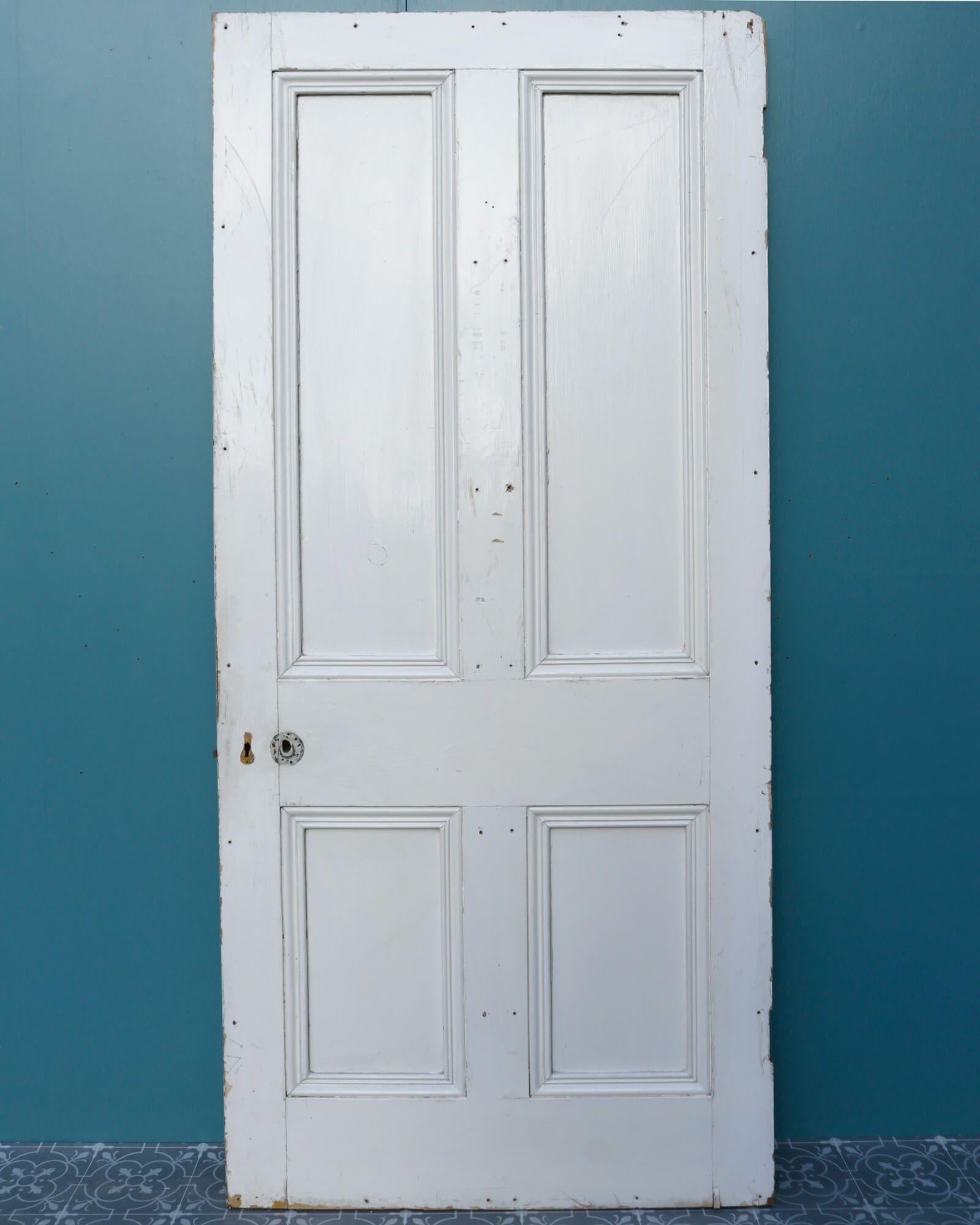 Hand-Painted Hand-painted 4-Panel Victorian Internal Door For Sale