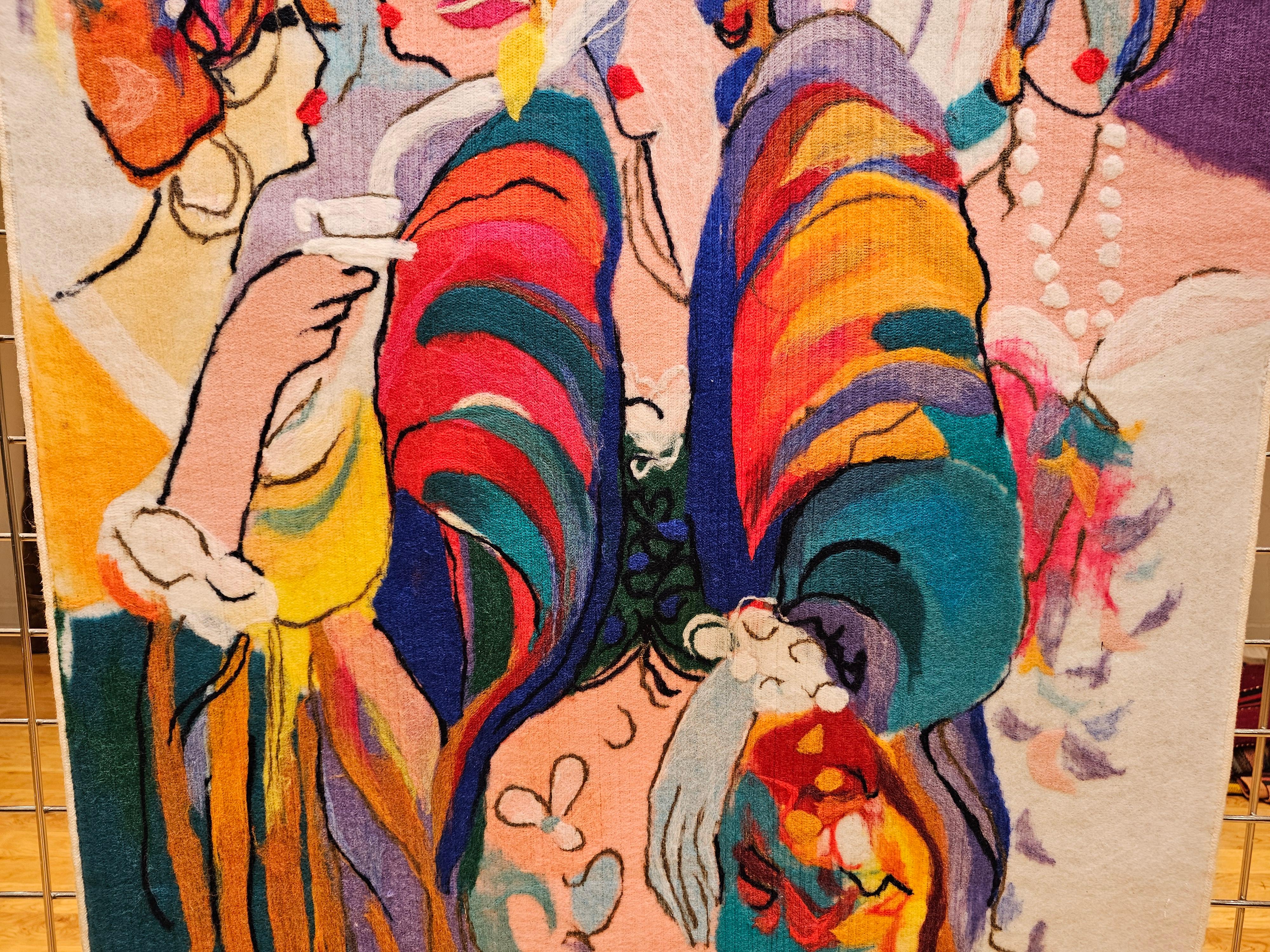 Handbemalte moderne Wandkunst aus Acryl auf Stoff, Moderne Wandkunst, The Reception von Isaac Maimon (Handgefertigt) im Angebot