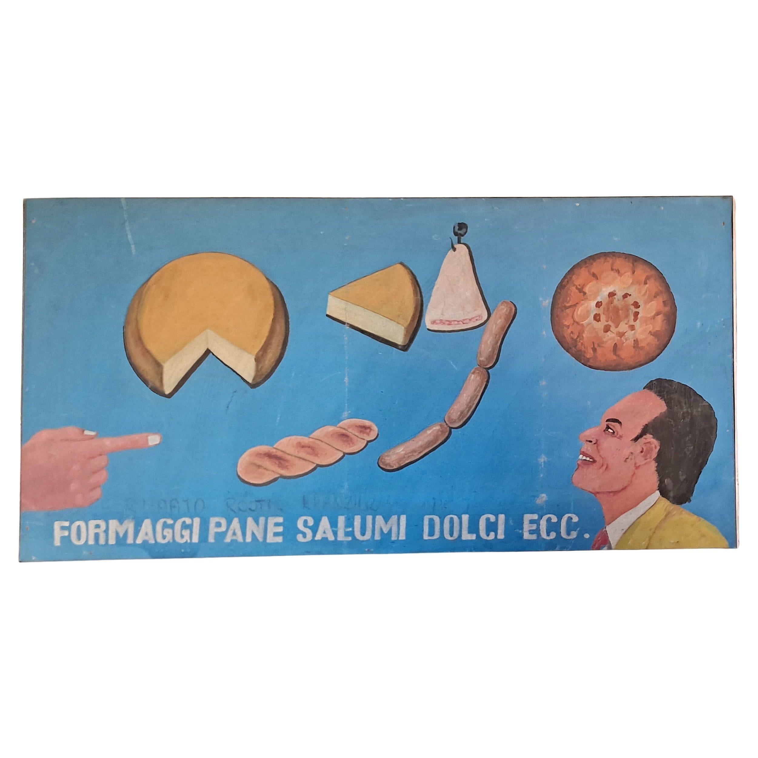  Italian Vintage Hand Painted Market  Sign