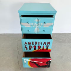 Hand Painted American Spirit Cigarettes Dresser, 2000s USA