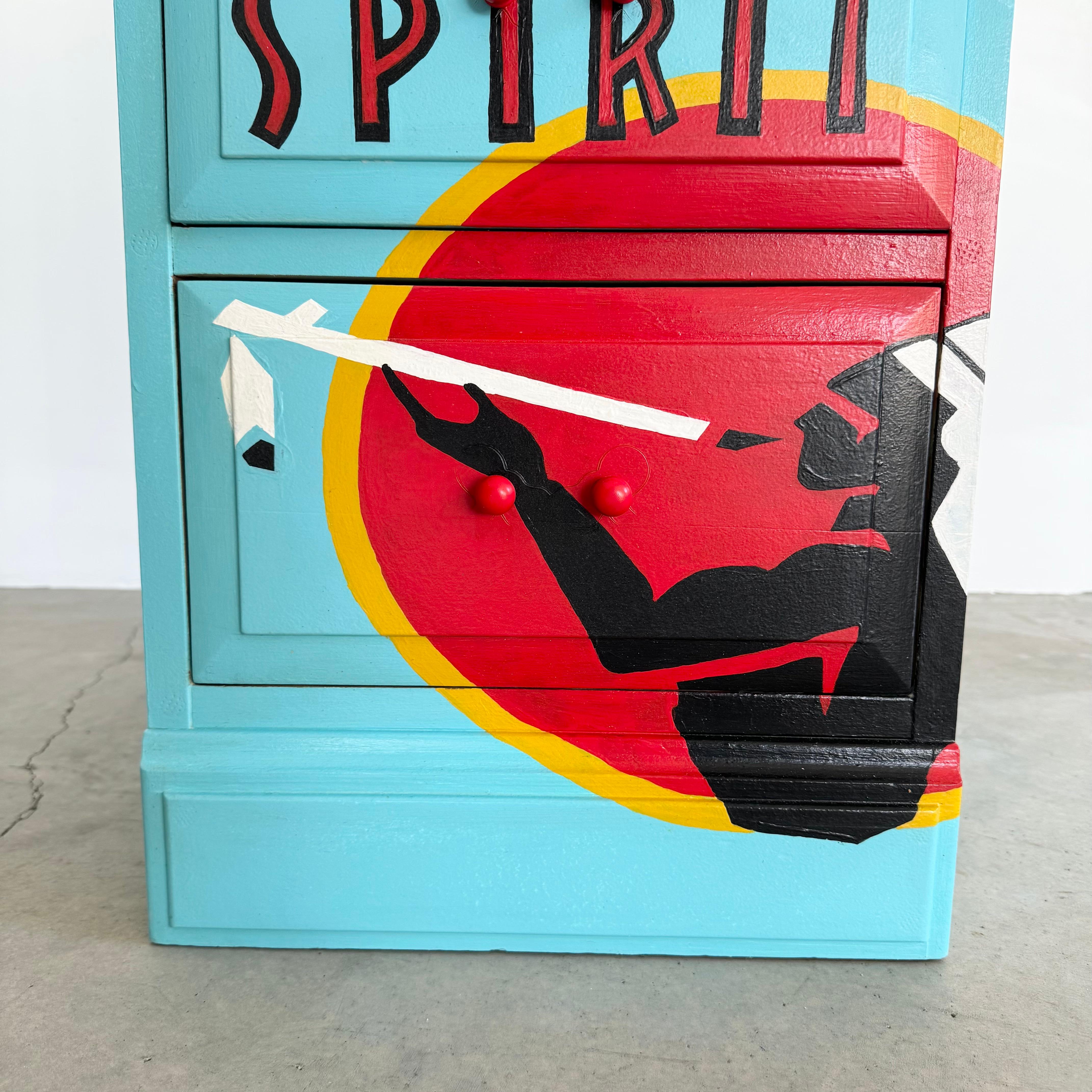 Hand Painted American Spirit Cigarettes Dresser, 2000s USA For Sale 1