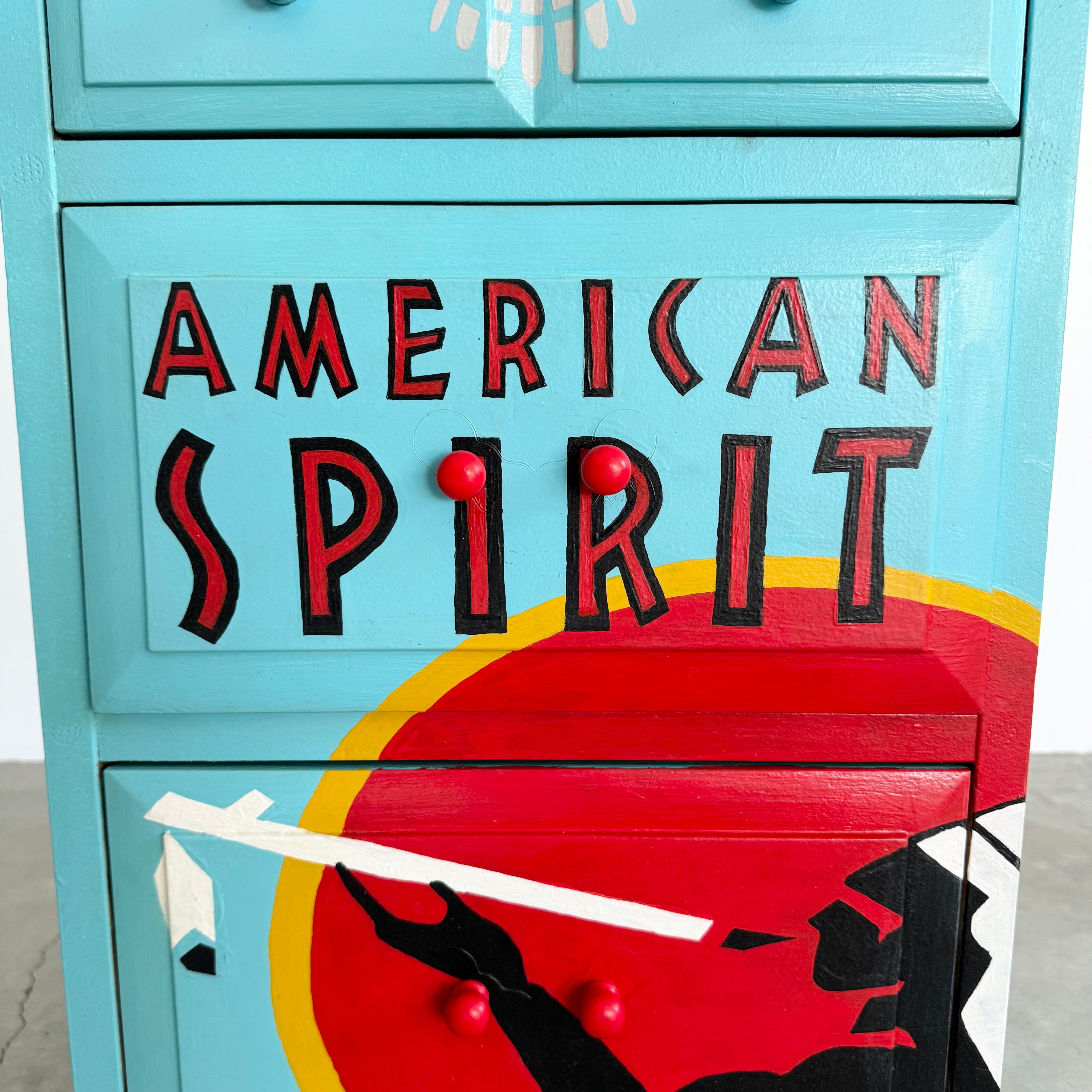 Hand Painted American Spirit Cigarettes Dresser, 2000s USA For Sale 2