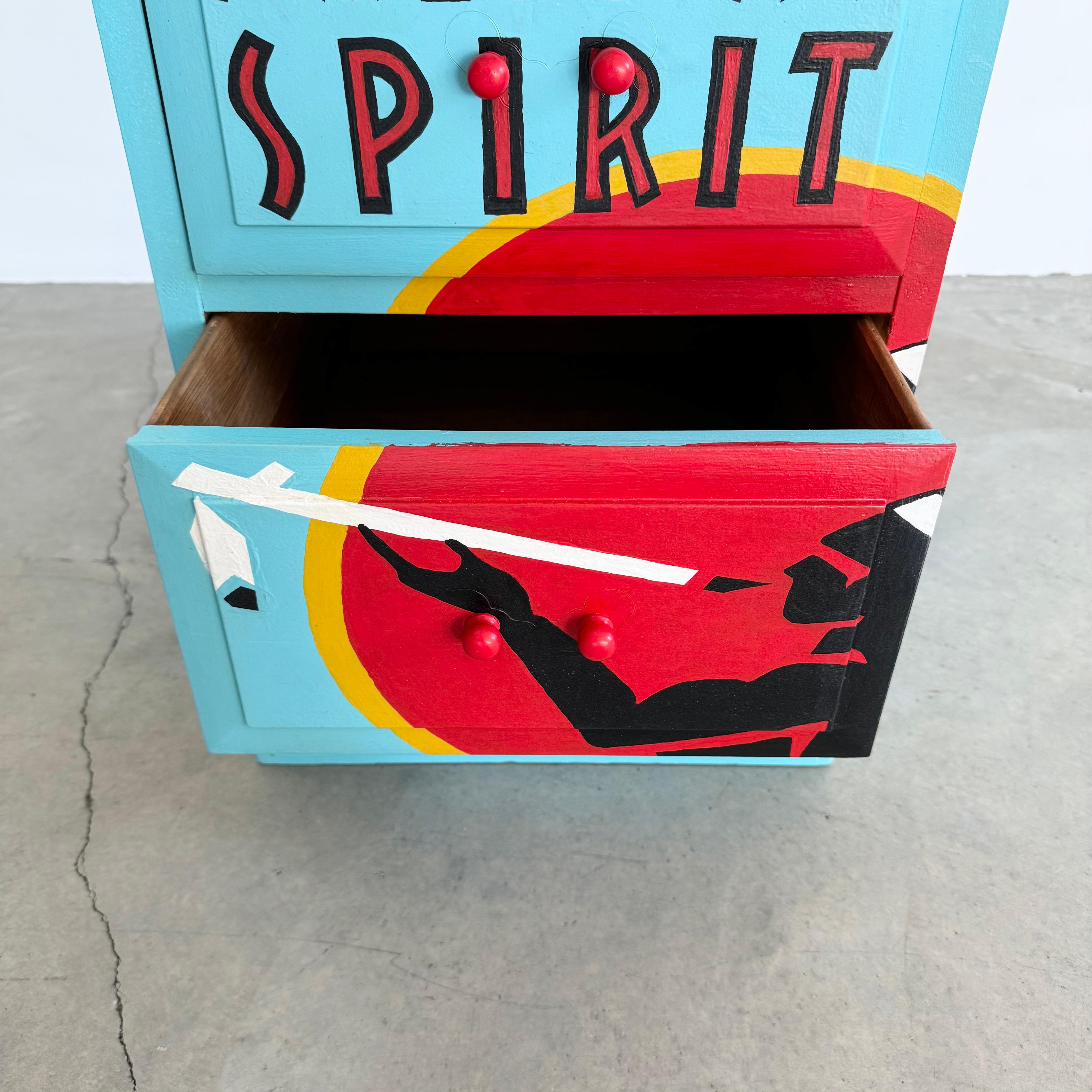 Hand Painted American Spirit Cigarettes Dresser, 2000s USA For Sale 3