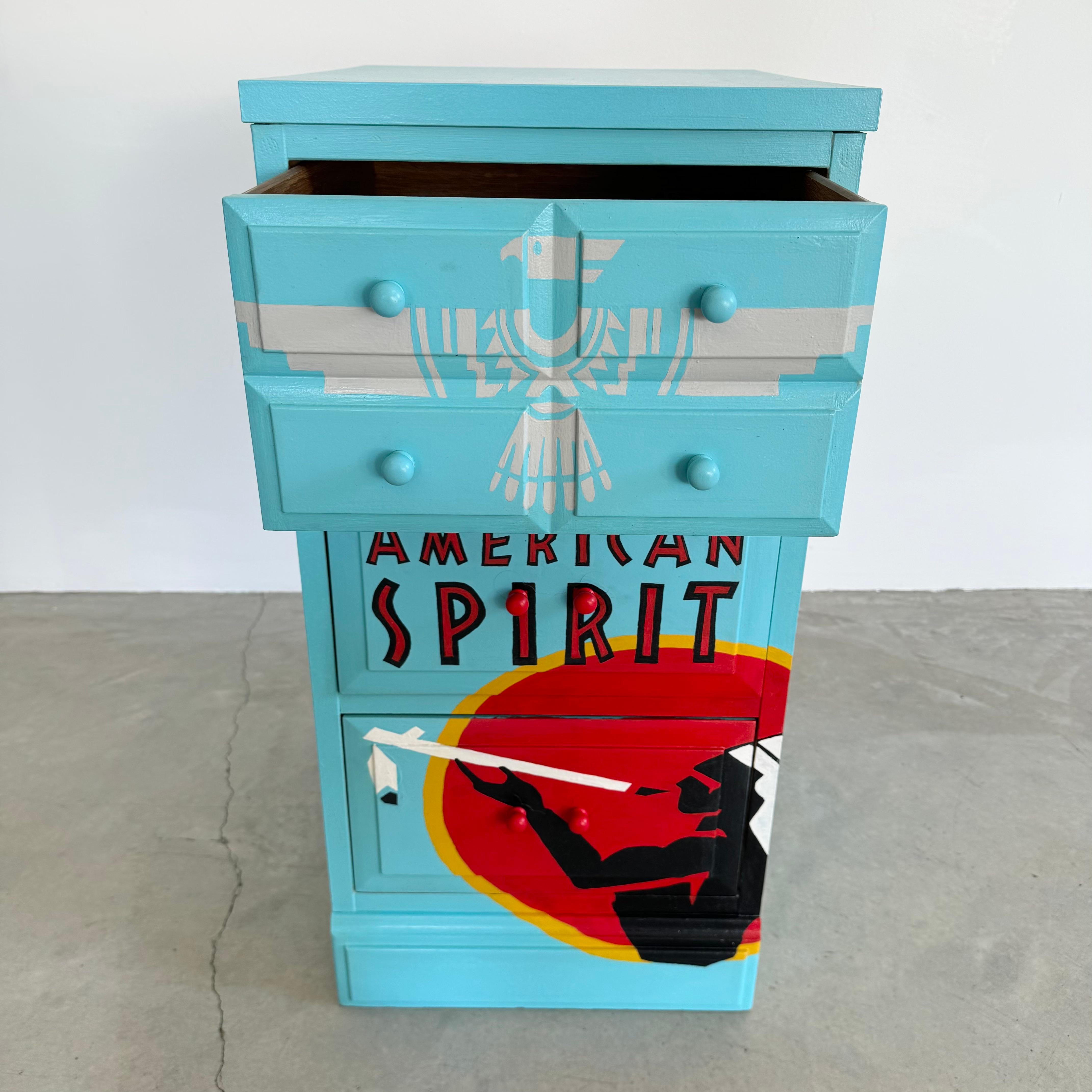 Hand Painted American Spirit Cigarettes Dresser, 2000s USA For Sale 4