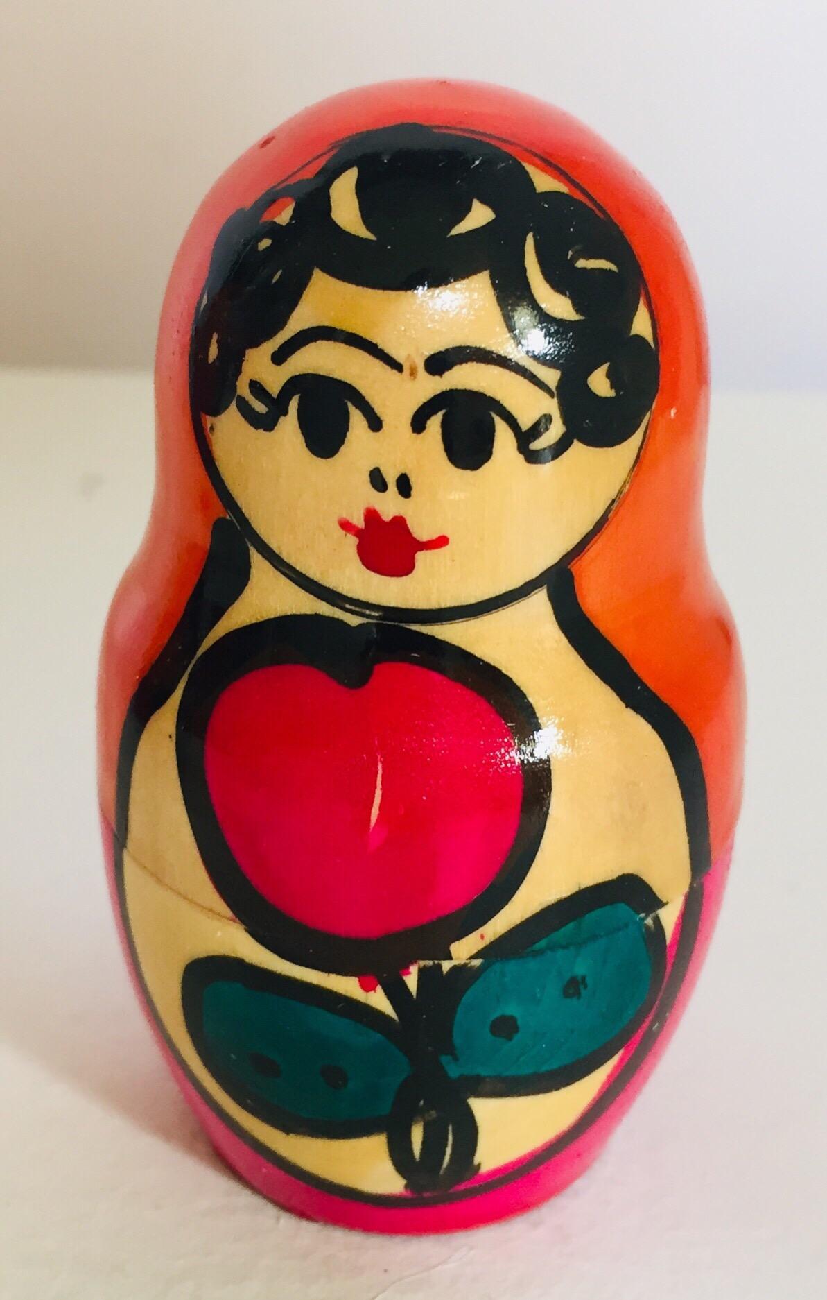 Hand Painted and Carved Nesting Matryoshka Russian Dolls 7