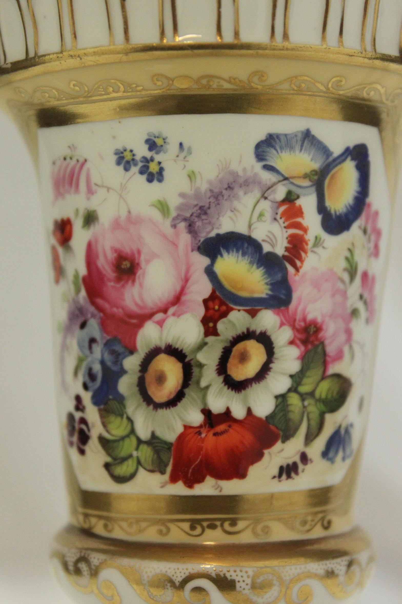 Gothic Hand Painted and Gilded Vase Att. to Minton For Sale