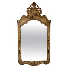Specchio dipinto a mano e dorato della famosa Chinoiserie