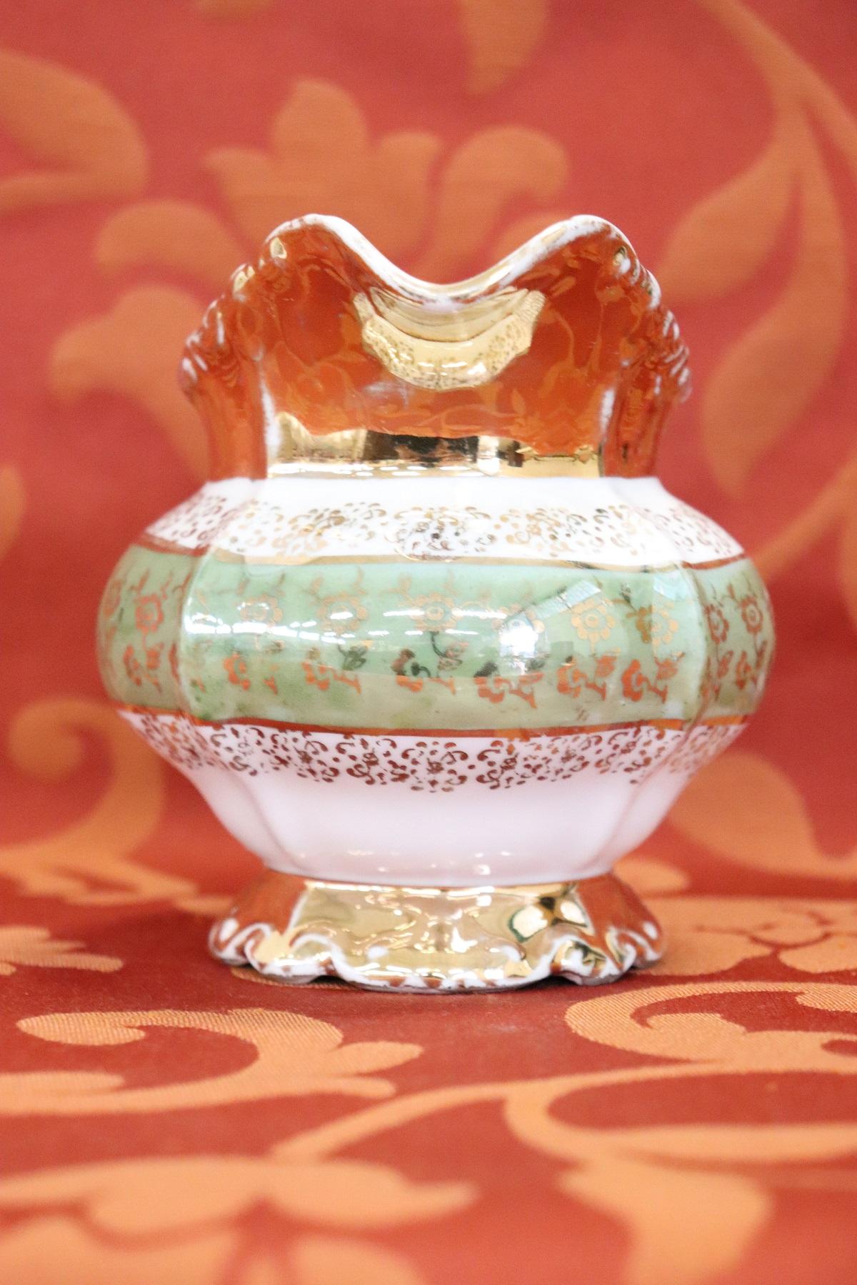 Hand Painted and Gold Porcelain Tea or Coffee Set by J Seltmann 15 Pieces, 1920s 9