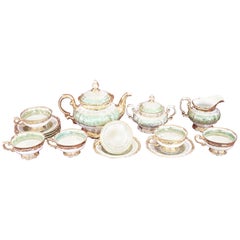 Antique Hand Painted and Gold Porcelain Tea or Coffee Set by J Seltmann 15 Pieces, 1920s