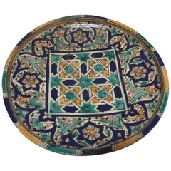 Hand-Painted and Handcrafted Moroccan Ceramic Bowl or Wall Art Decorative Plate