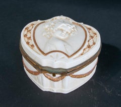 Hand Painted and Sealed Porcelain Box with Girl's Face on the Lid