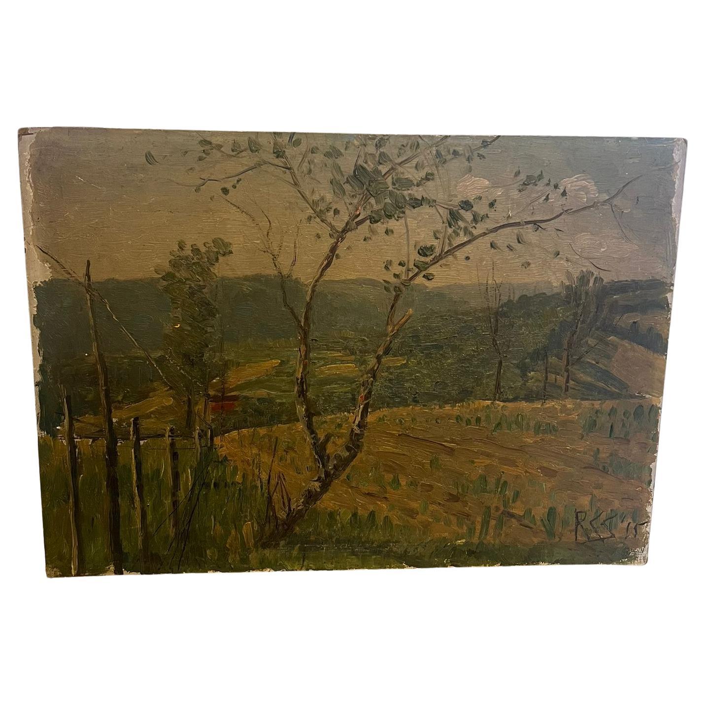 Hand painted and signed Landscape painting, possibly Antique.
