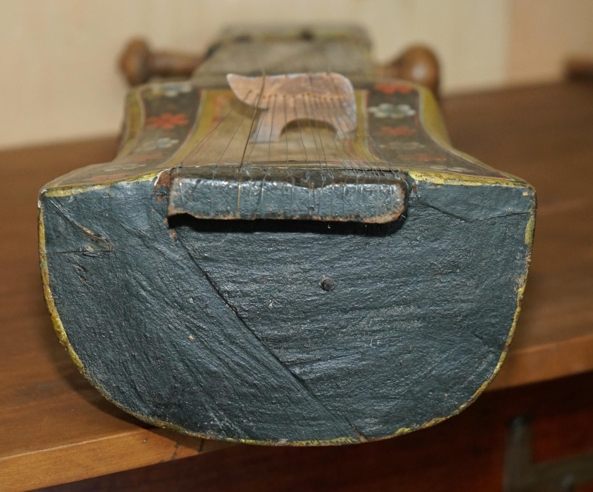 HAND PAiNTED ANTIQUE CIRCA 1860 INDIAN SINDHI SARANGI MUSICAL ...