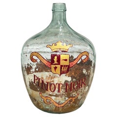 Botella Demi John antigua pintada a mano de Normandía, Francia, 'Pinot Noir'