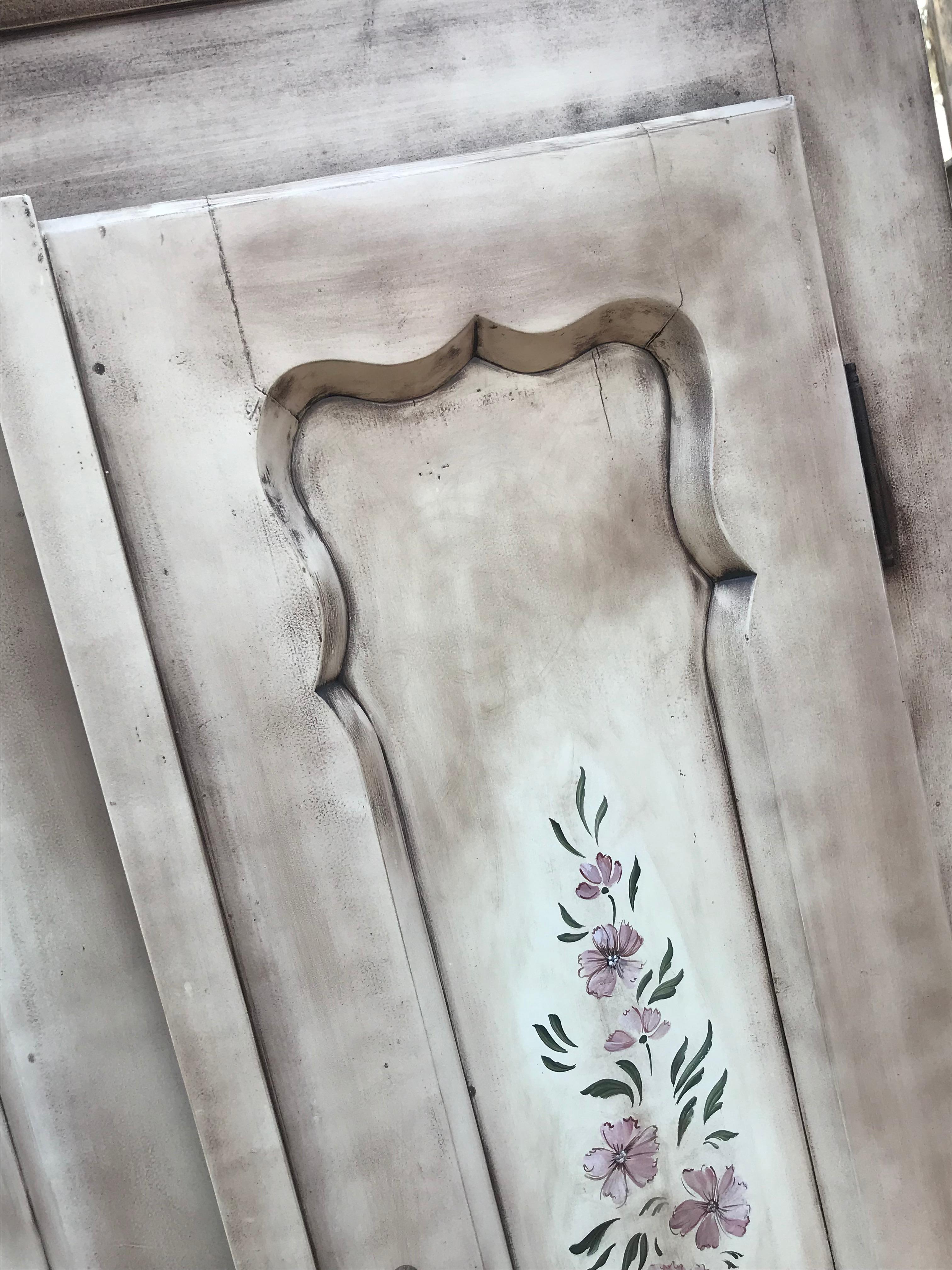 Hand Painted Antique Double Wardrobe For Sale 4