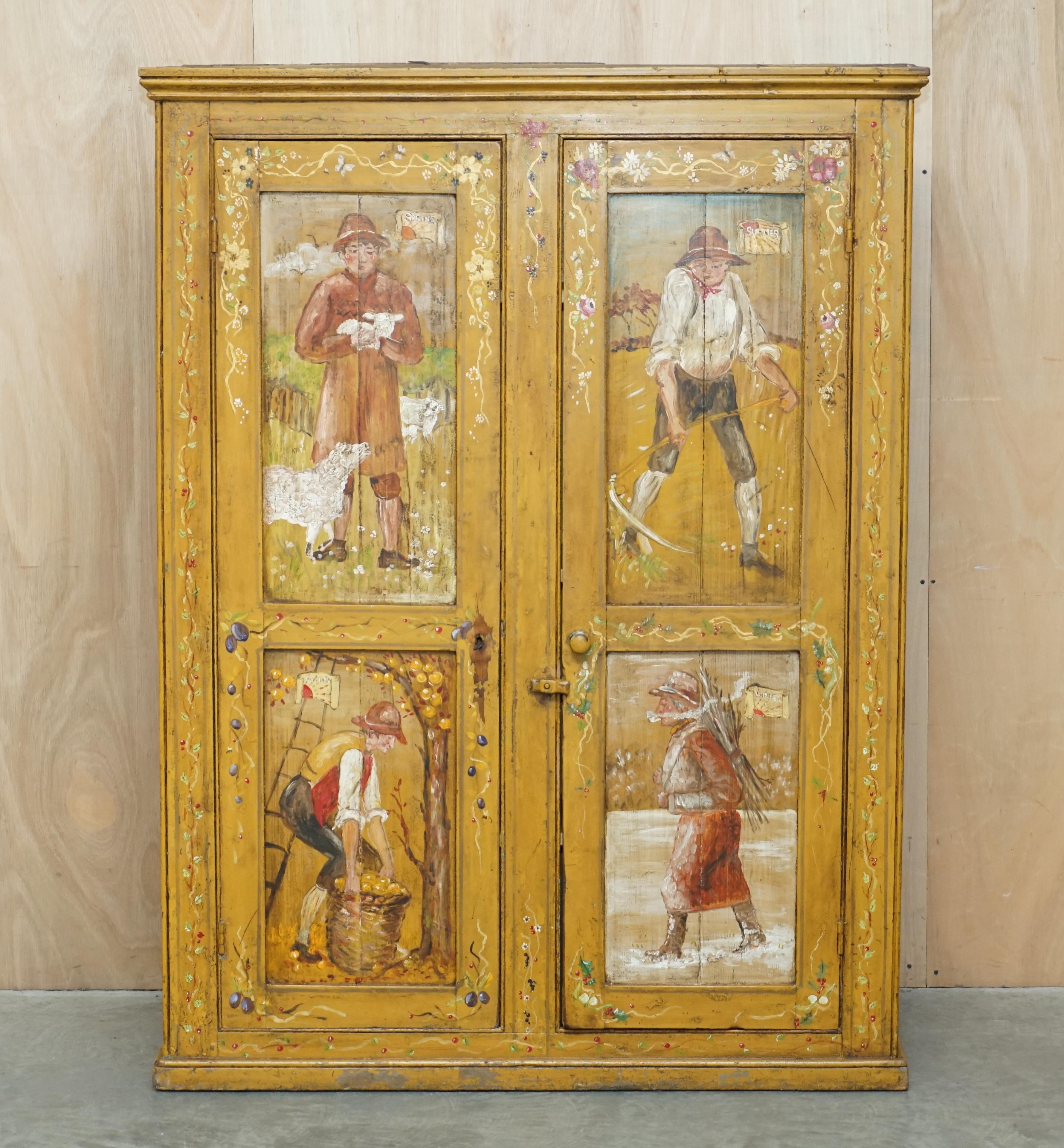 We are delighted to offer for sale this stunning highly collectable hand painted Antique French Victorian pine Housekeepers pot cupboard or bookcase

Please note the delivery fee listed is just a guide, it covers within the M25 only for the UK and