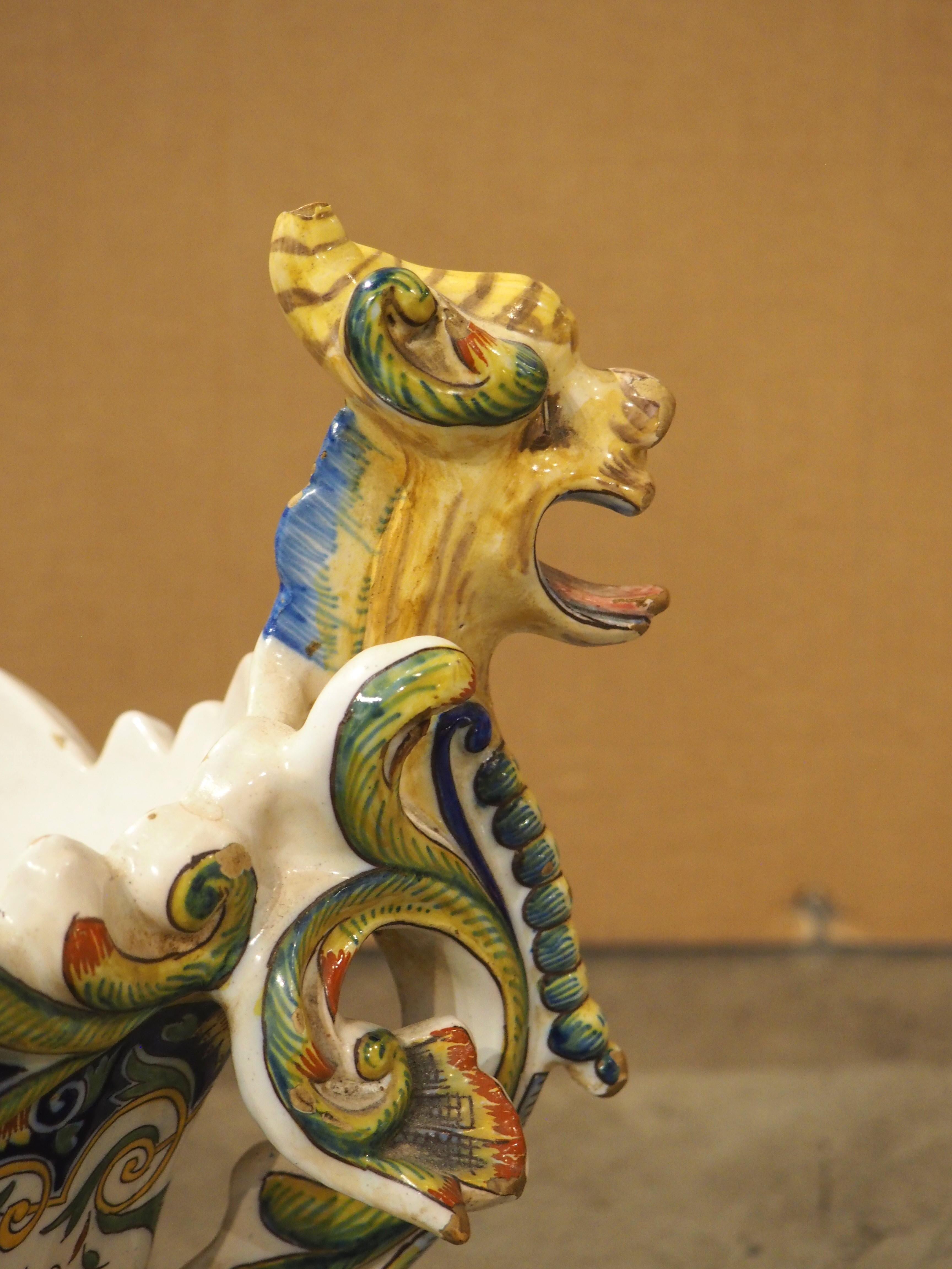 Ceramica Giardiniera in maiolica francese dipinta a mano, Decor Rouen, Circa 1900 in vendita
