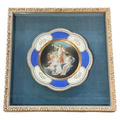 Piatto antico Royal Vienna dipinto a mano e incorniciato