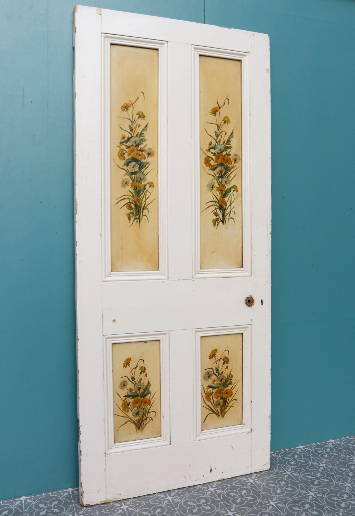 Hand Painted Antique Victorian Internal Door In Fair Condition In Wormelow, Herefordshire