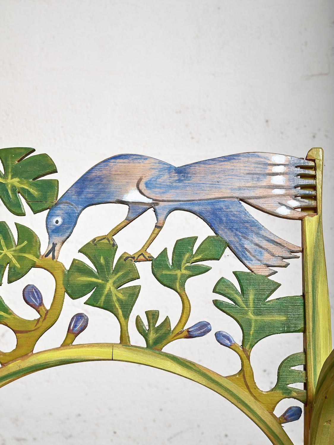 Fin du 20e siècle Fauteuil peint à la main par Gerard Rigot en vente