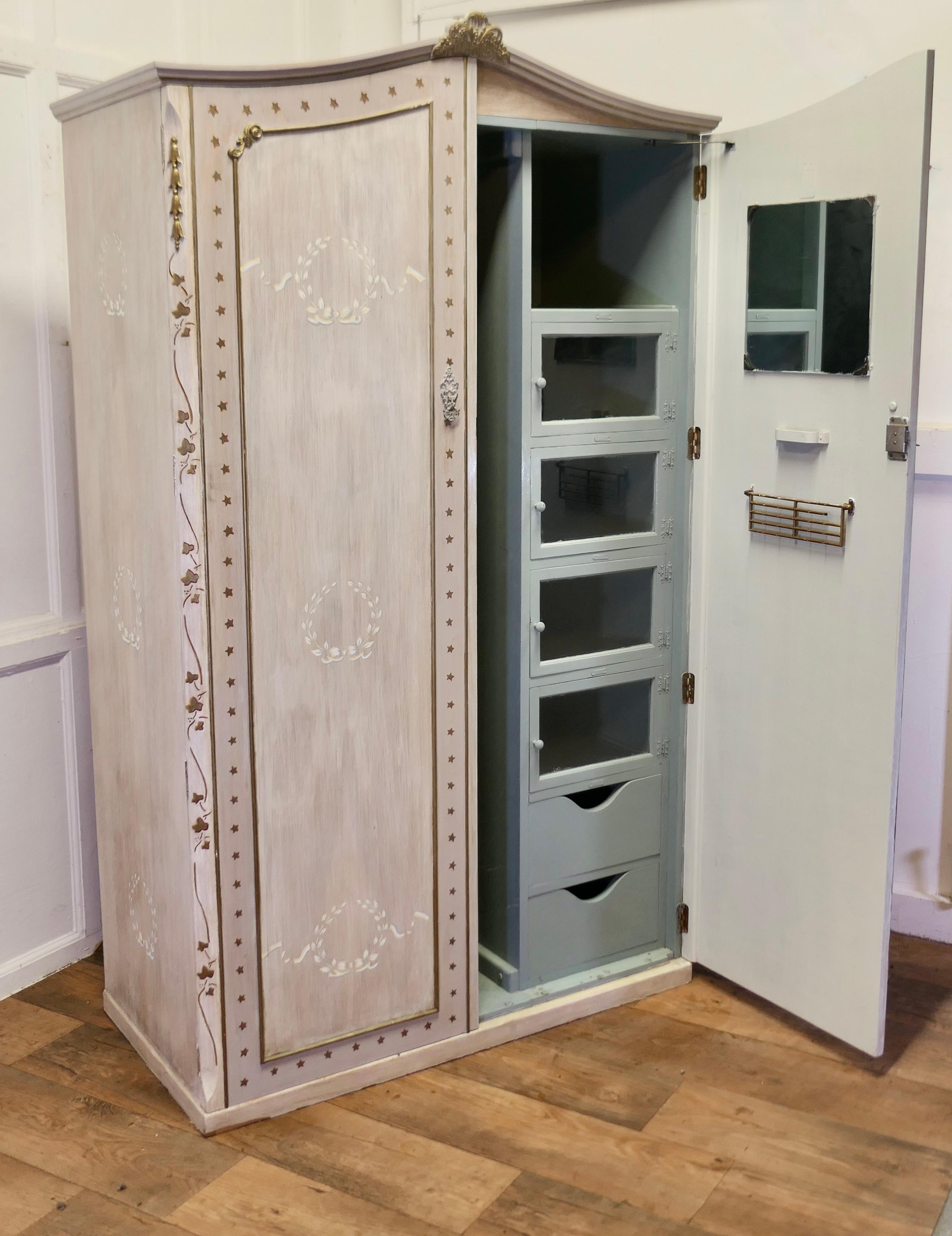 Mid-20th Century Hand Painted Armoire/Compactum from South of France 