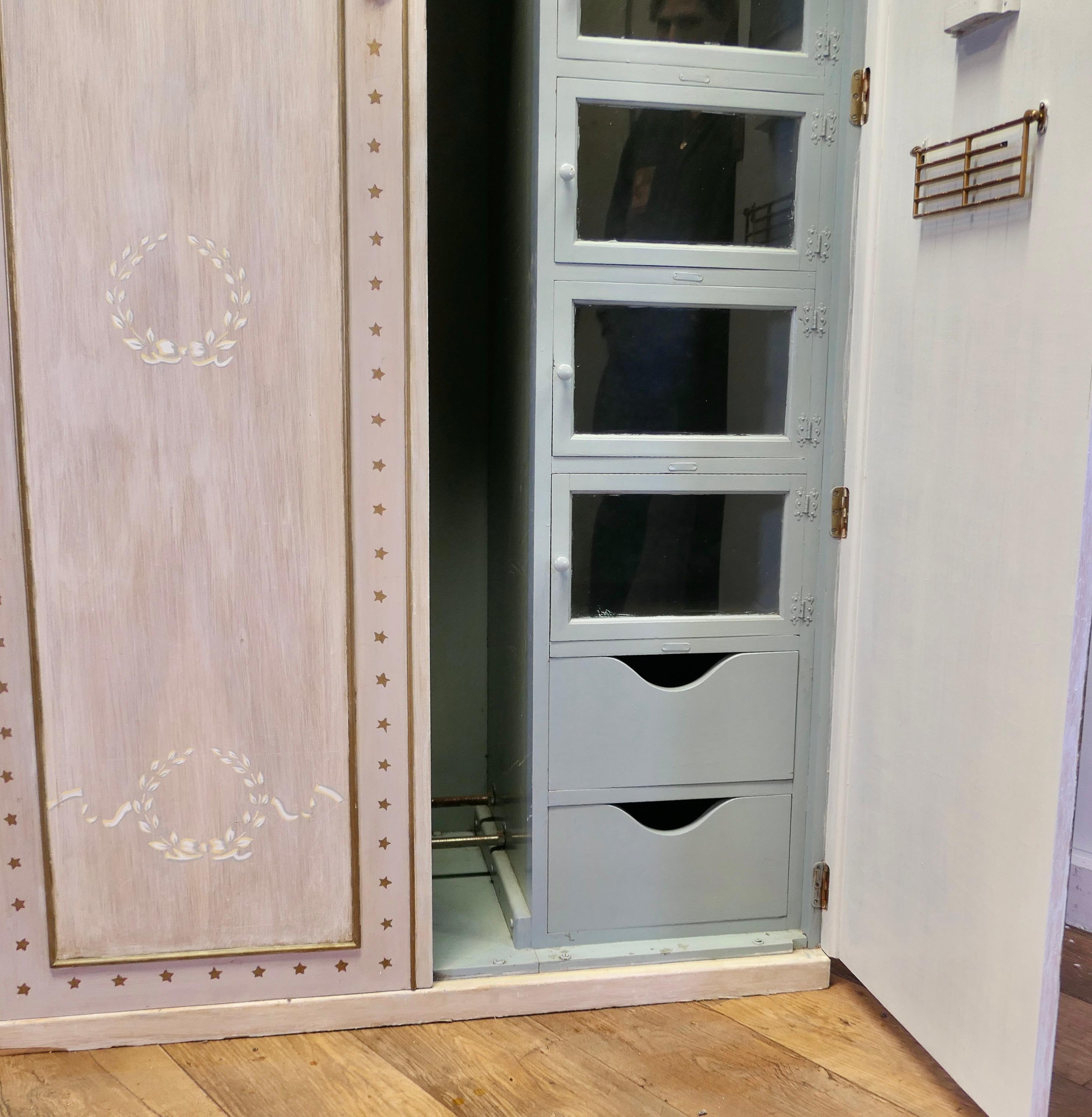Plywood Hand Painted Armoire/Compactum from South of France 