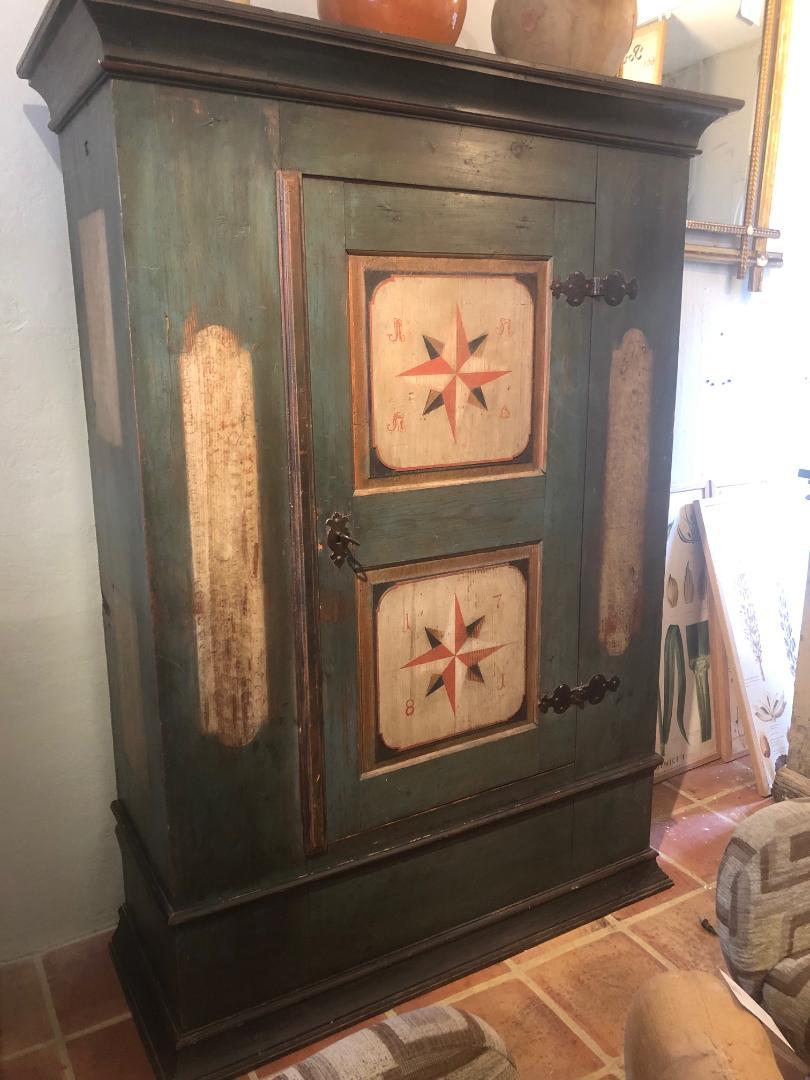 19th Century Hand-Painted Armoire For Sale