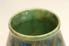 Hand Painted Art Deco Vase by Clews of England, circa 1930