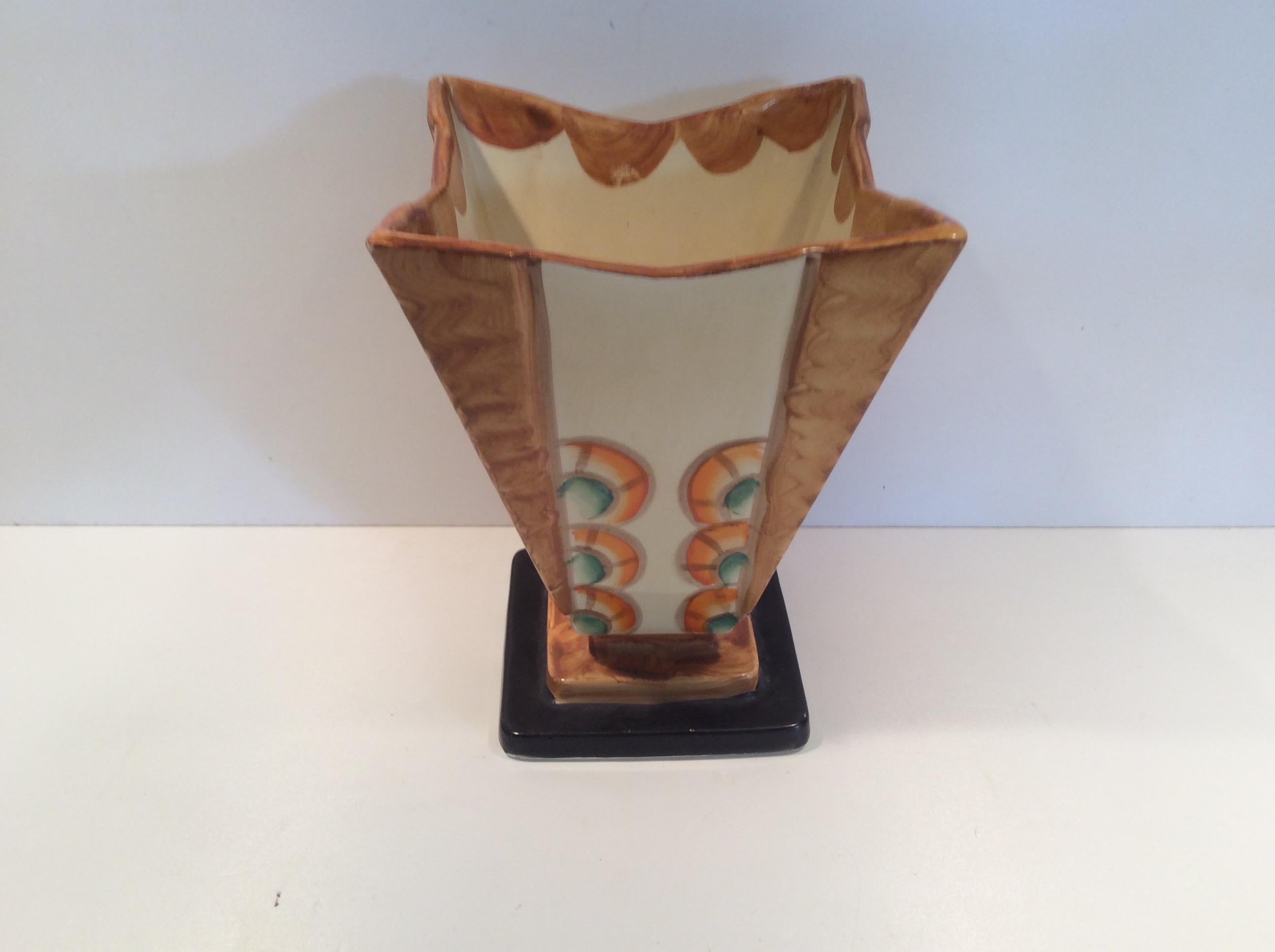 Hand-Painted Art Deco Vase by Myott and Son For Sale 2