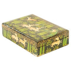 Hand painted art deco wooden box vienna around 1930s Hand painted art deco wooden box vienna around 1930s