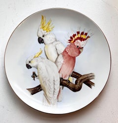 Hand Painted Art Plate "Birds" in the style of Jeff Koons, 1990