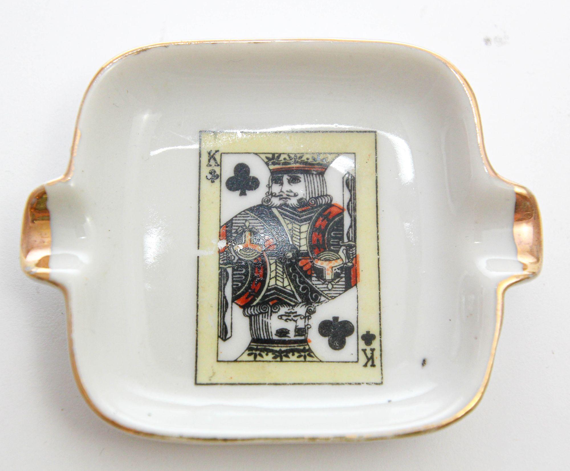 Hand-Painted Ashtrays Porcelain Made in France 1960s 3