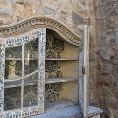Hand-painted Baroque Cabinet with Blue Pattern, around 1770