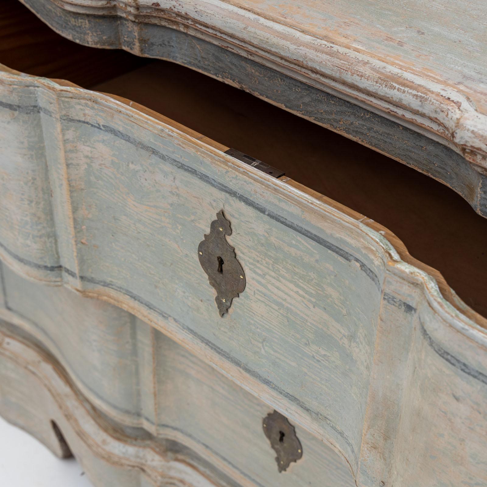 German Hand-painted Baroque chest of drawers, 18th century For Sale