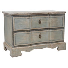 Antique Hand-painted Baroque chest of drawers, 18th century