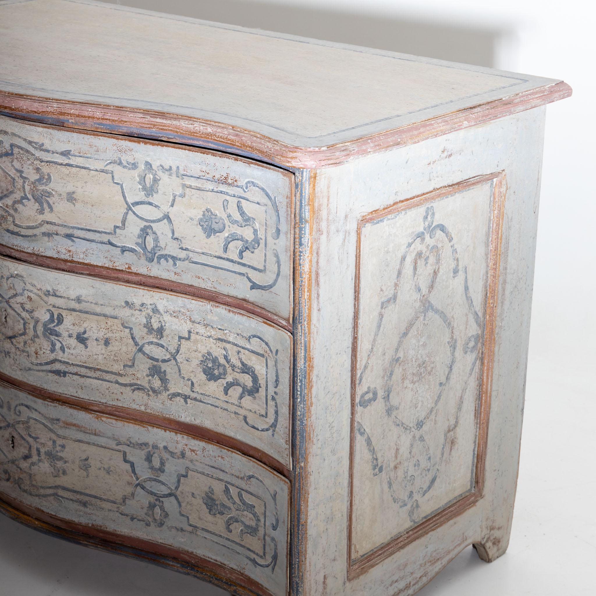 Hand-painted Baroque Chests of Drawers, Softwood, 18th Century In Good Condition In Greding, DE