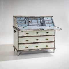 Hand-Painted Baroque Secretary, 18th Century