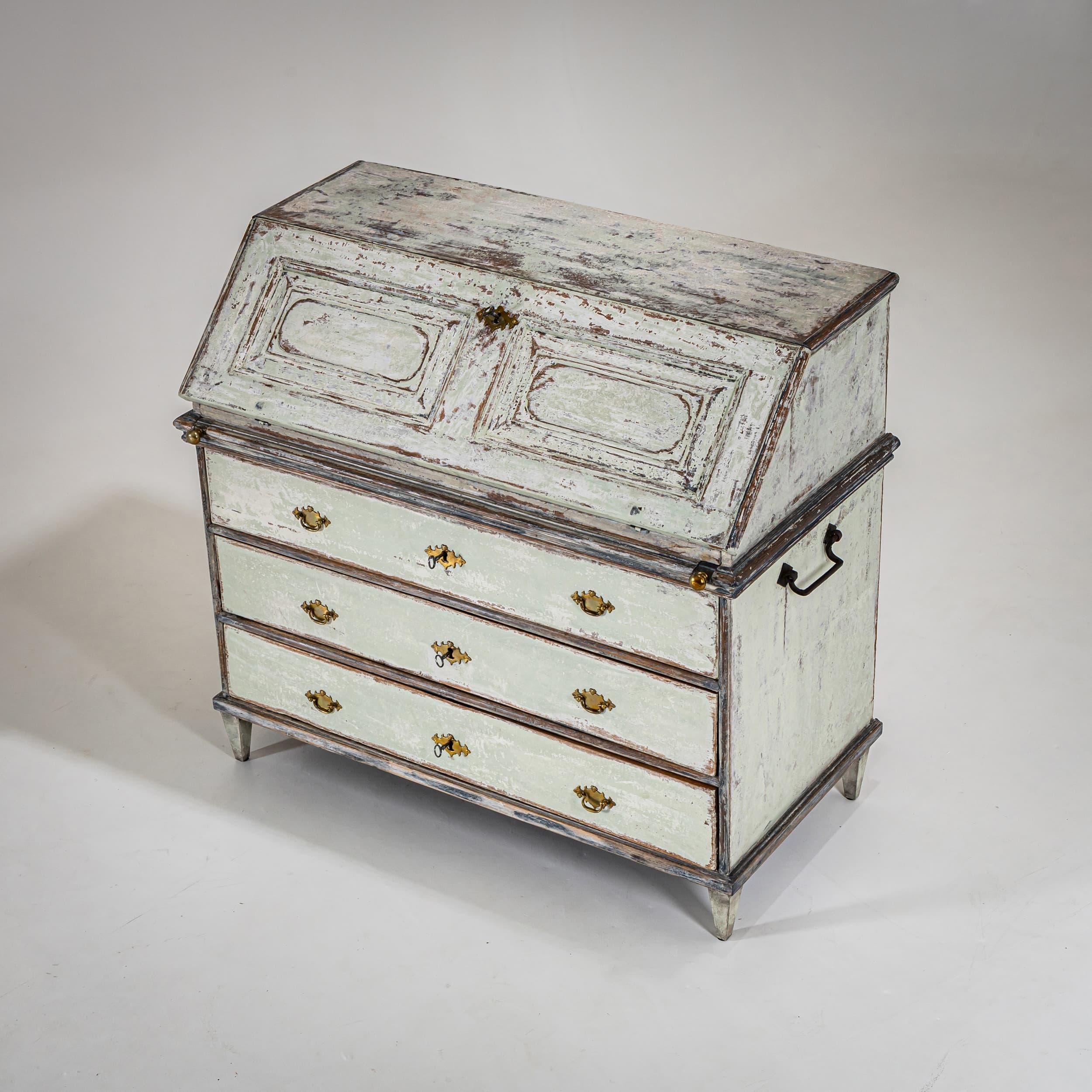 Handgemalter Barocksekretär, 18. Jahrhundert (Deutsch) im Angebot