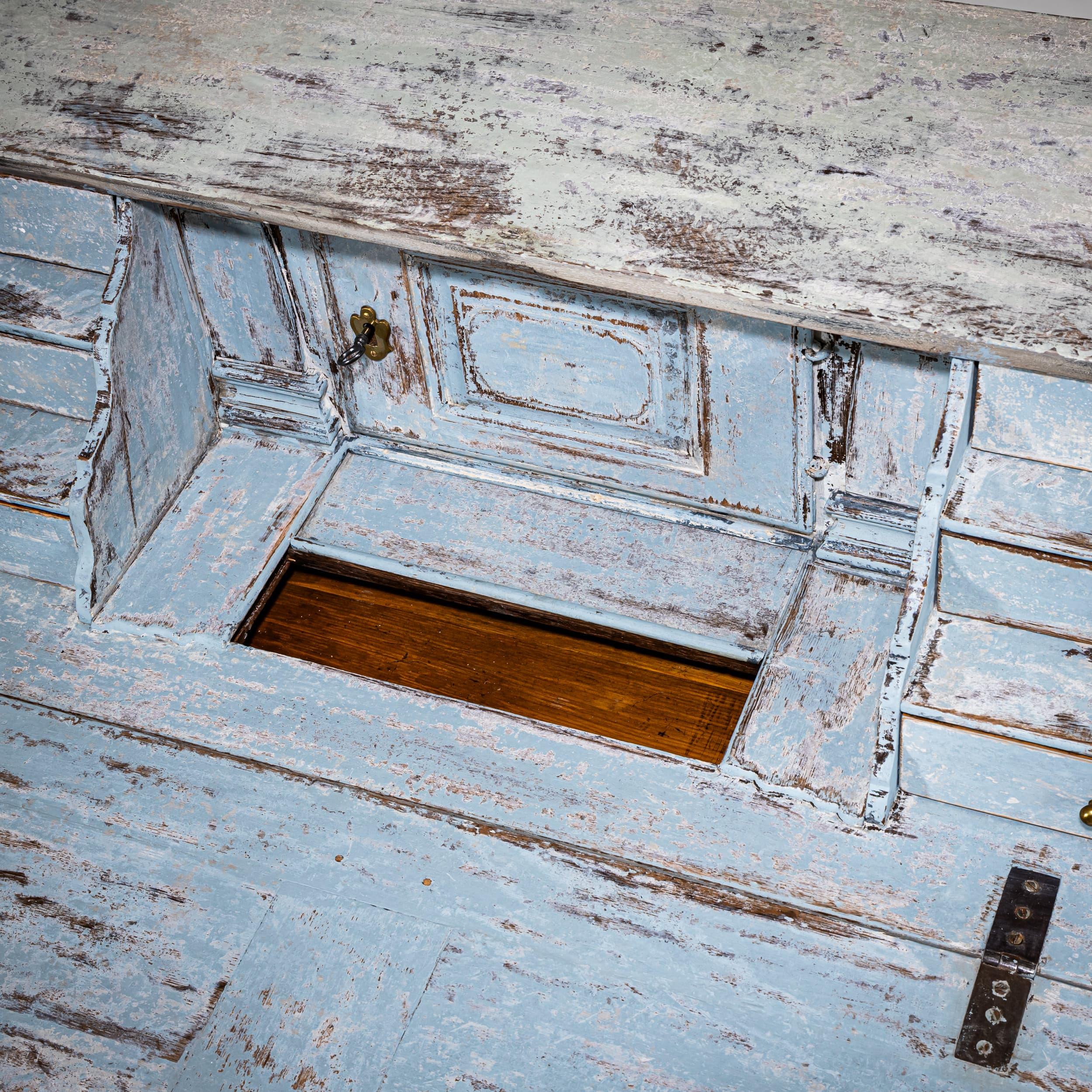 Handgemalter Barocksekretär, 18. Jahrhundert (18. Jahrhundert und früher) im Angebot