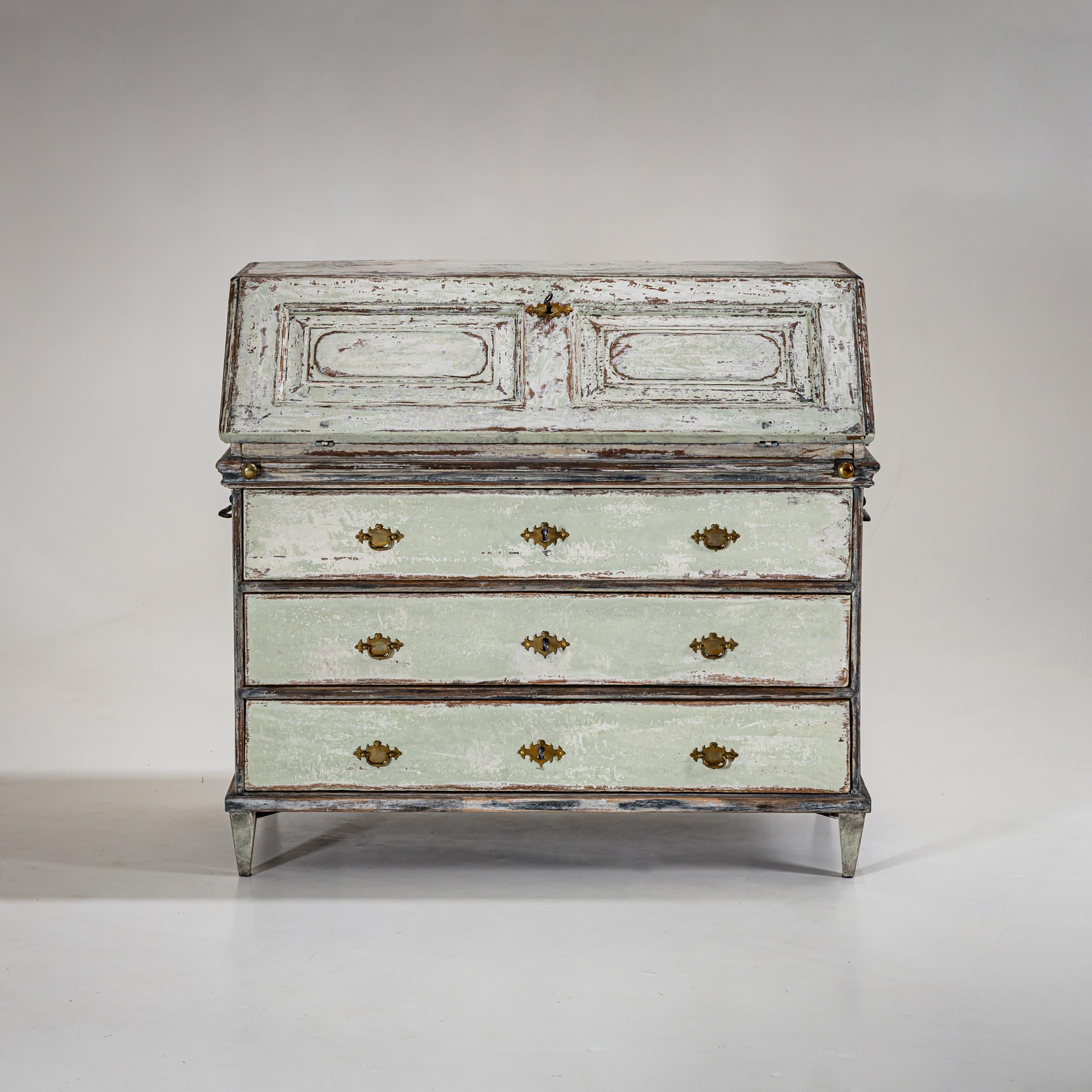 Handgemalter Barocksekretär, 18. Jahrhundert im Angebot 2