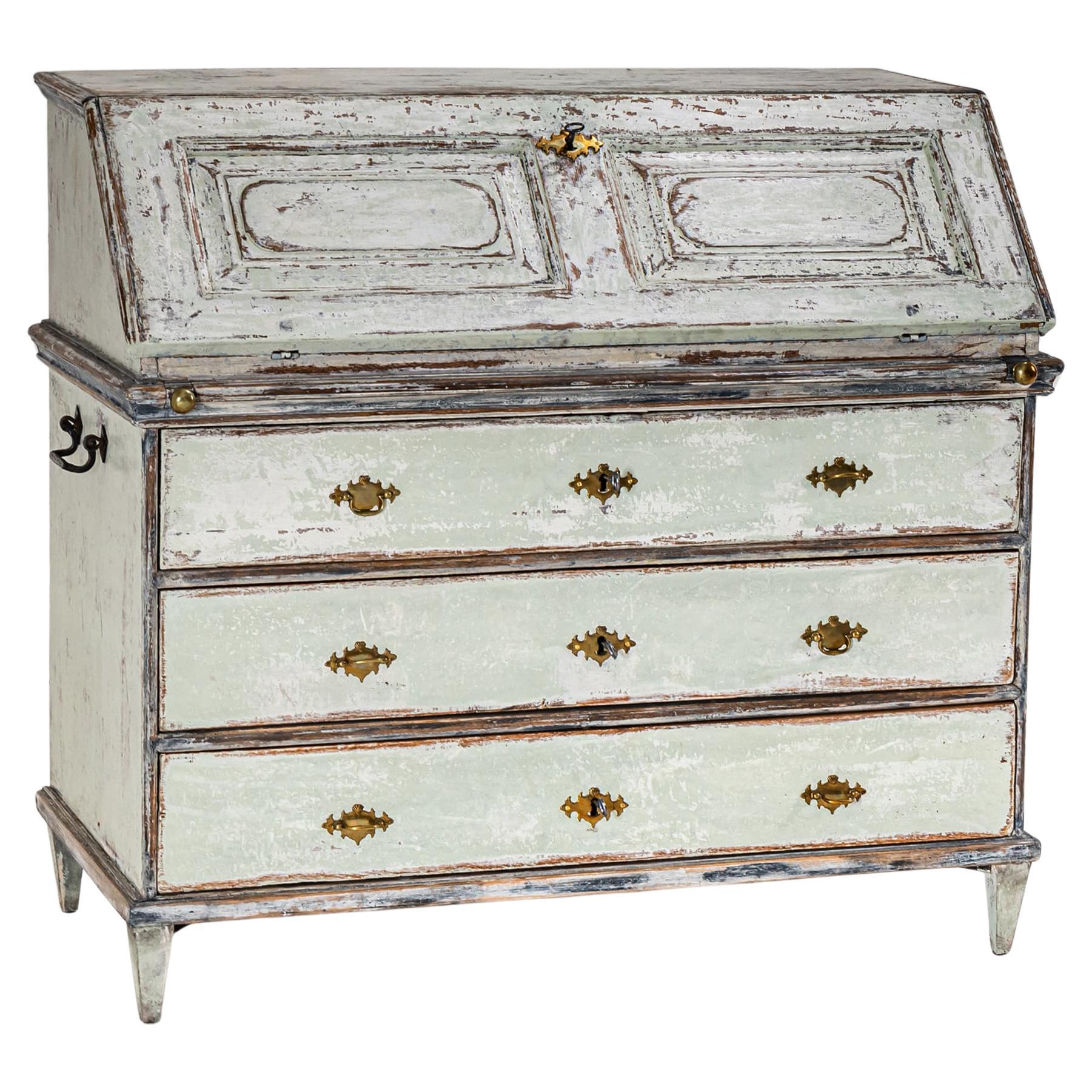 Segretario barocco dipinto a mano, XVIII secolo