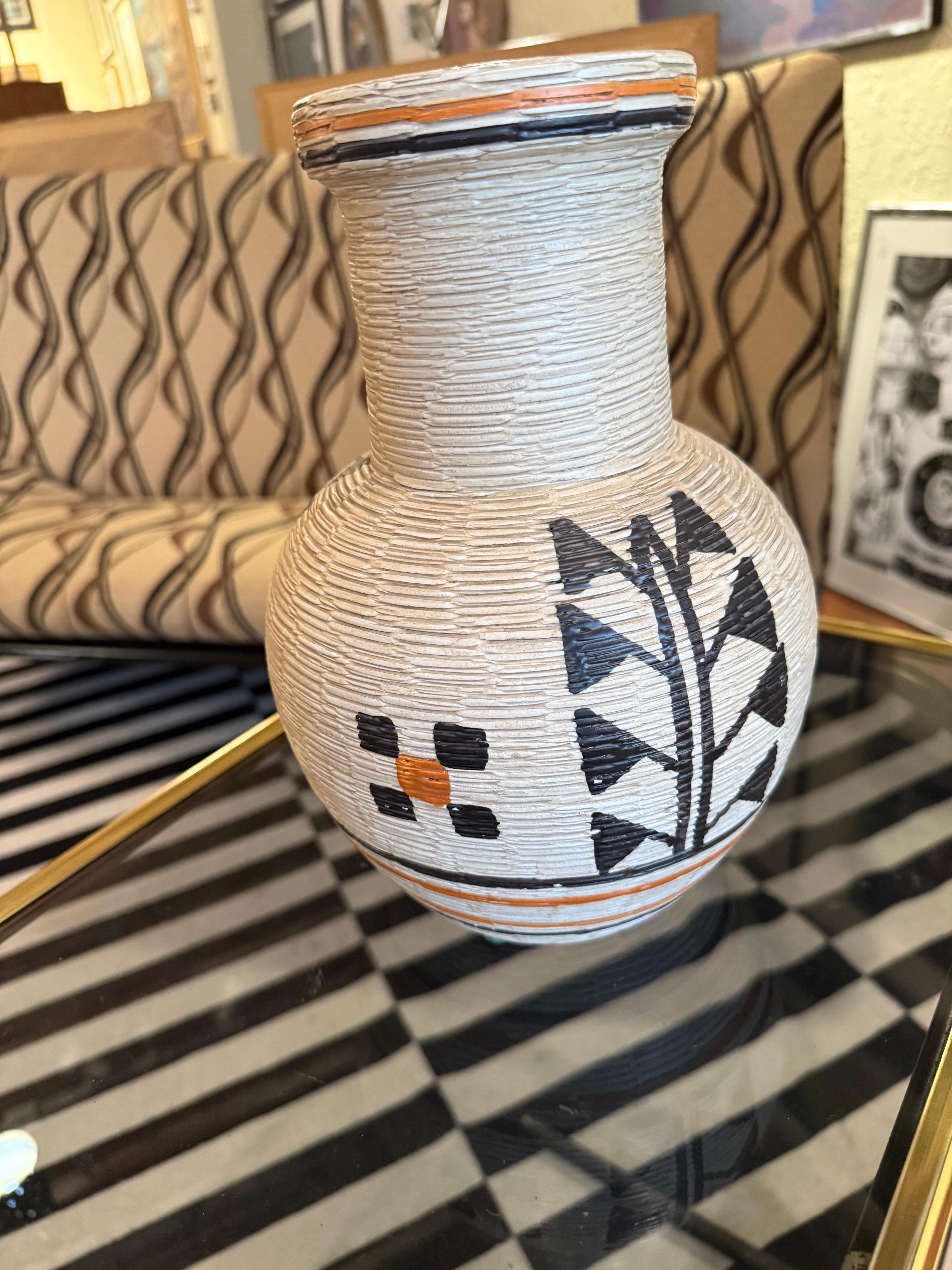 Tribale Vaso in ceramica Bertel House dipinto a mano - Made in Italy in vendita