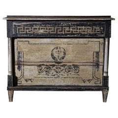 Hand-painted Biedermeier Chest of Drawers with Columns, Germany circa 1820