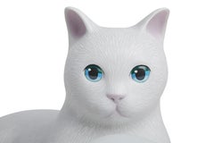 Birba Hand-Painted Cat-Shaped Table Lamp, Pet Therapy by Atelier Biagetti