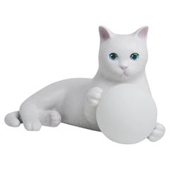Birba Hand-Painted Cat-Shaped Table Lamp, Pet Therapy by Atelier Biagetti