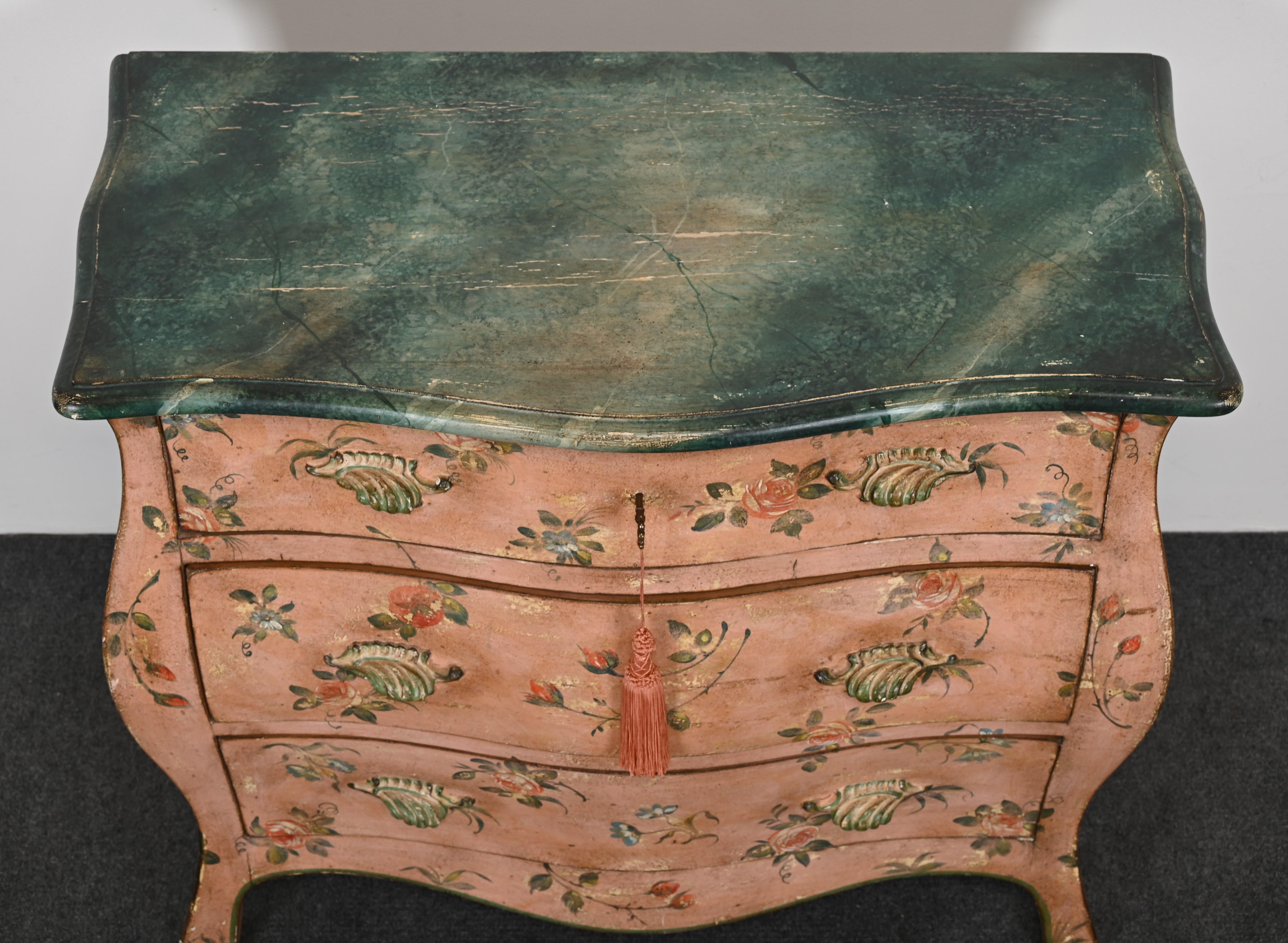 Bohemian Hand Painted Bombay Chest by Patina Furniture Company, 1980s For Sale