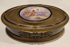 Hand Painted Bronze Mounted Sevres Porcelain Box