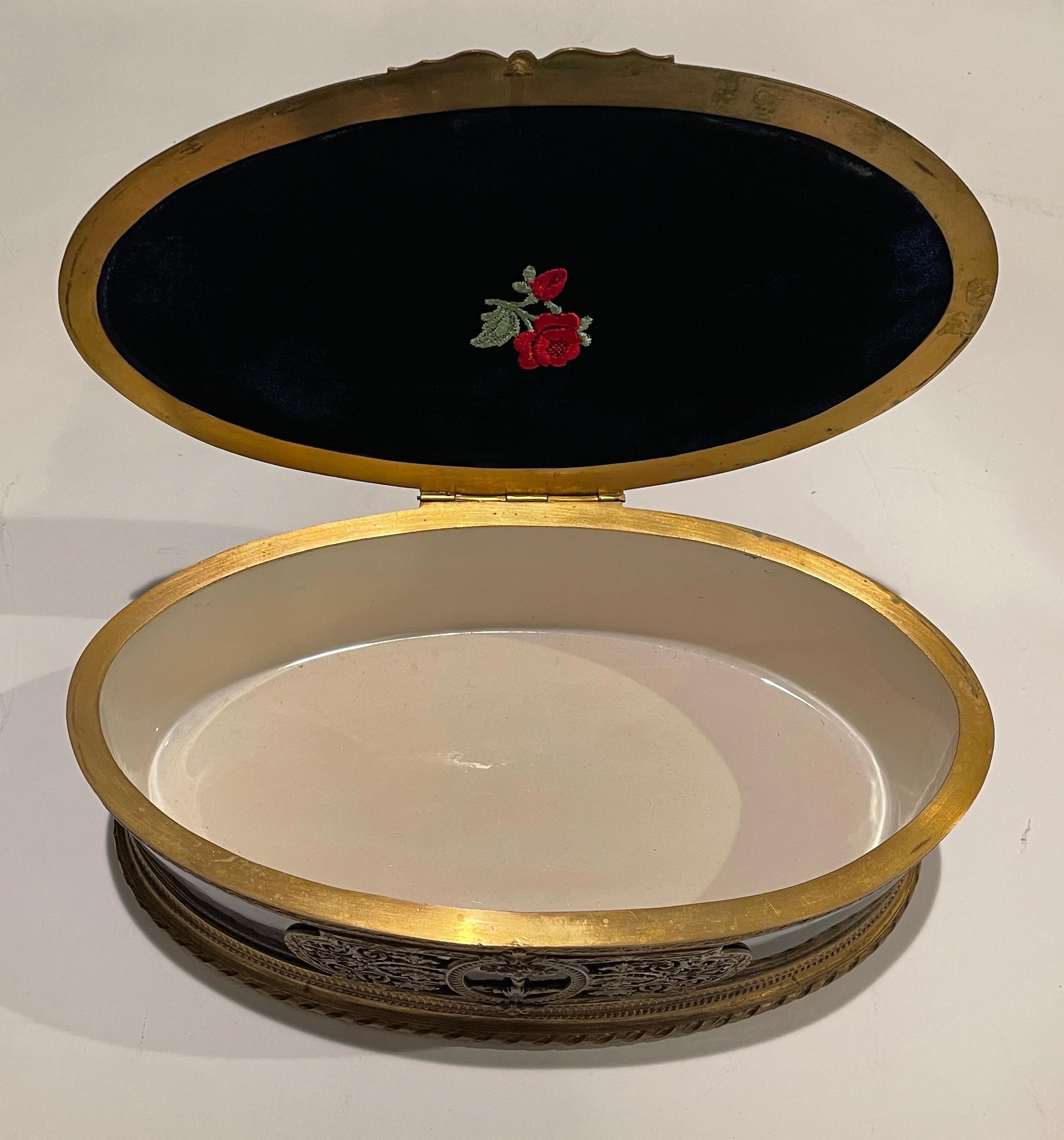 Hand Painted Bronze Mounted Sevres Porcelain Box 1