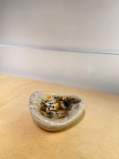 Hand-painted ceramic ashtray by Édouard Cazaux, France 1970
